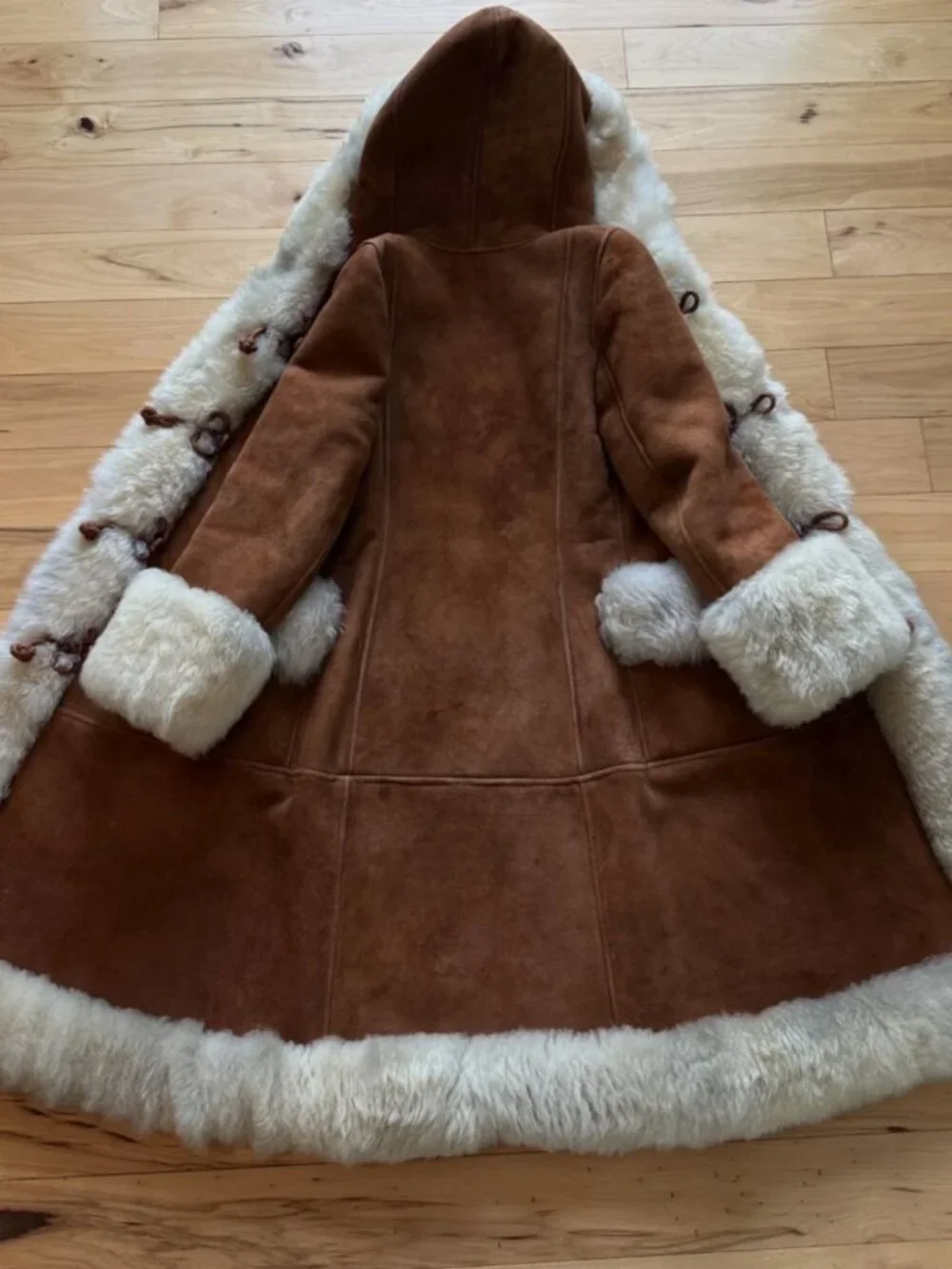 Shearling Leather Vintage Fur Penny Lane Long Suede Sheepskin Princess Maxi Coat - Picture 3 of 10
